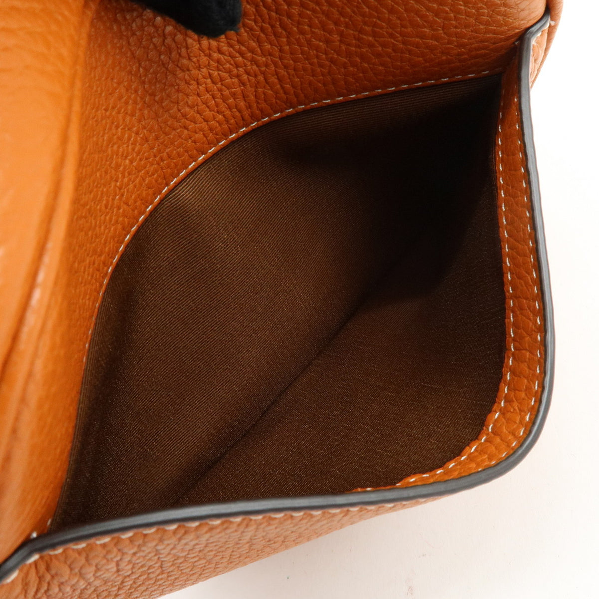 COACH Logo Leather Shoulder Bag Crossbody Bag Camel Brown