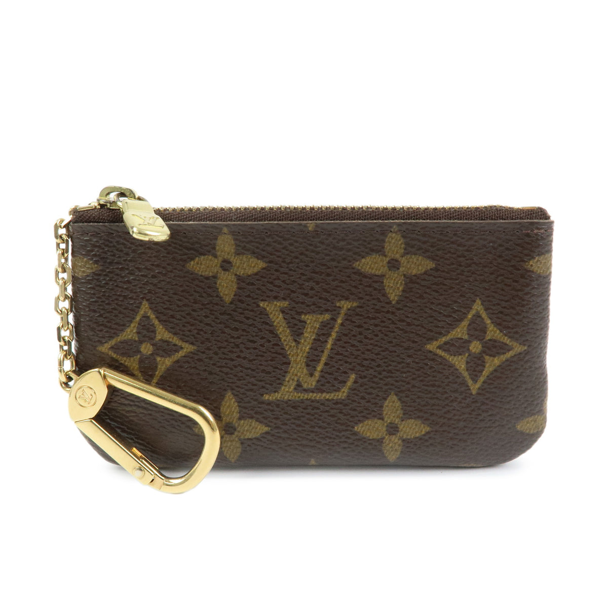 Louis Vuitton Monogram Pochette Cles Coin Case Key Case Brown M62650