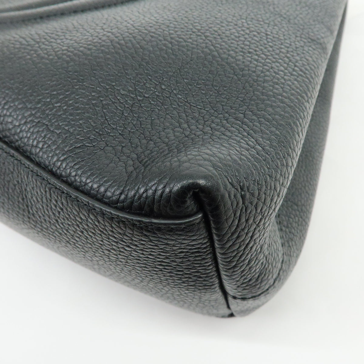 GUCCI SOHO Interlocking G Chain Leather Shoulder Bag Black 536196