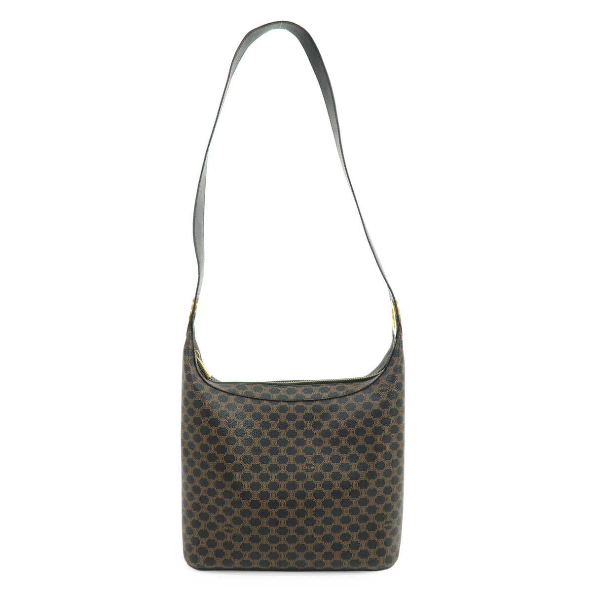 CELINE Macadam PVC Leather Shoulder Bag Crossbody Bag Black Brown