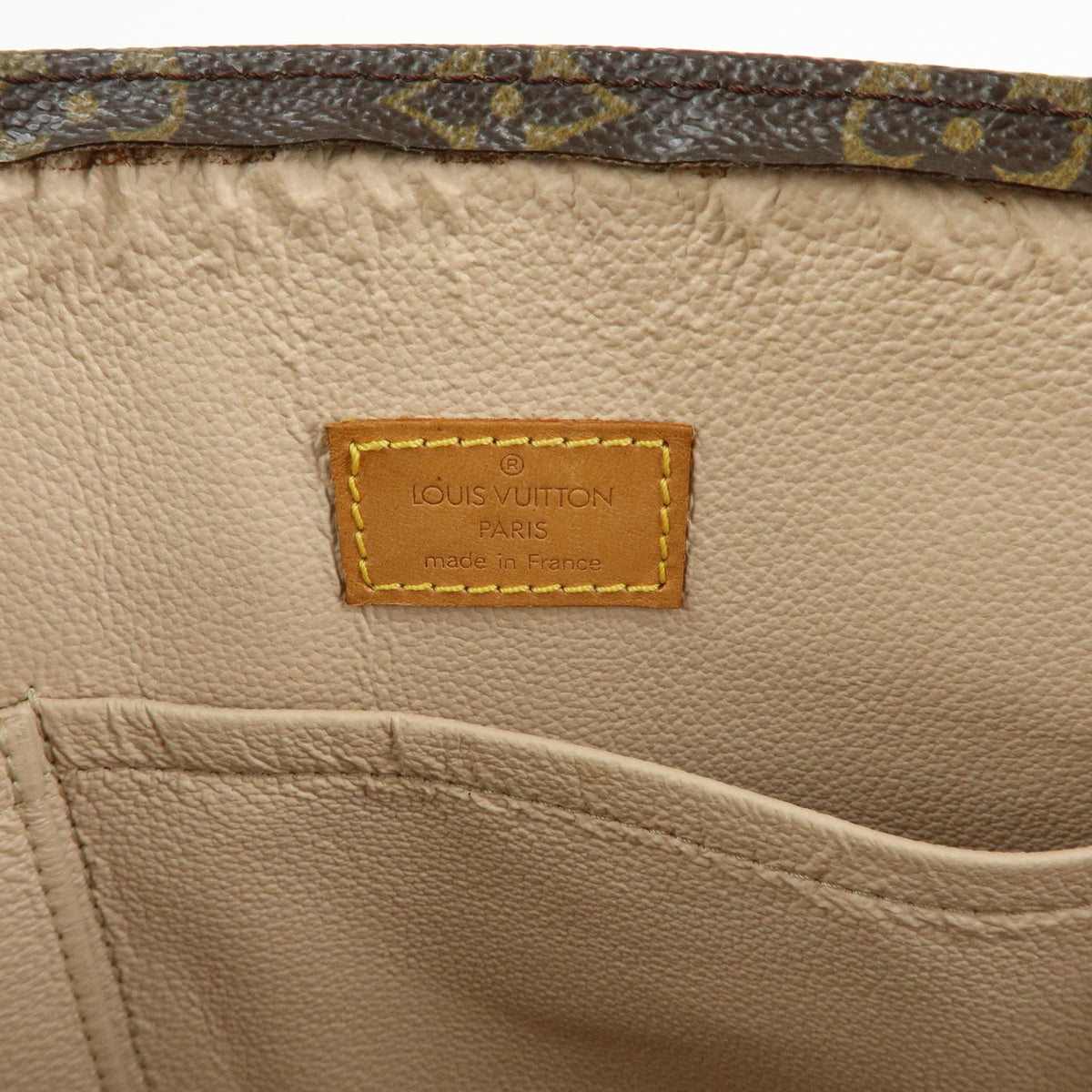 Louis Vuitton Monogram Sac Plat Tote Bag Hand Bag Brown M51140