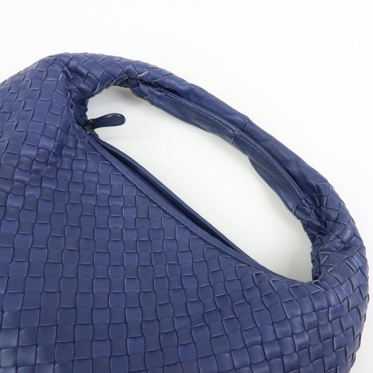 BOTTEGA VENETA Intrecciato Hobo Leather Shoulder Bag Hand Bag Navy