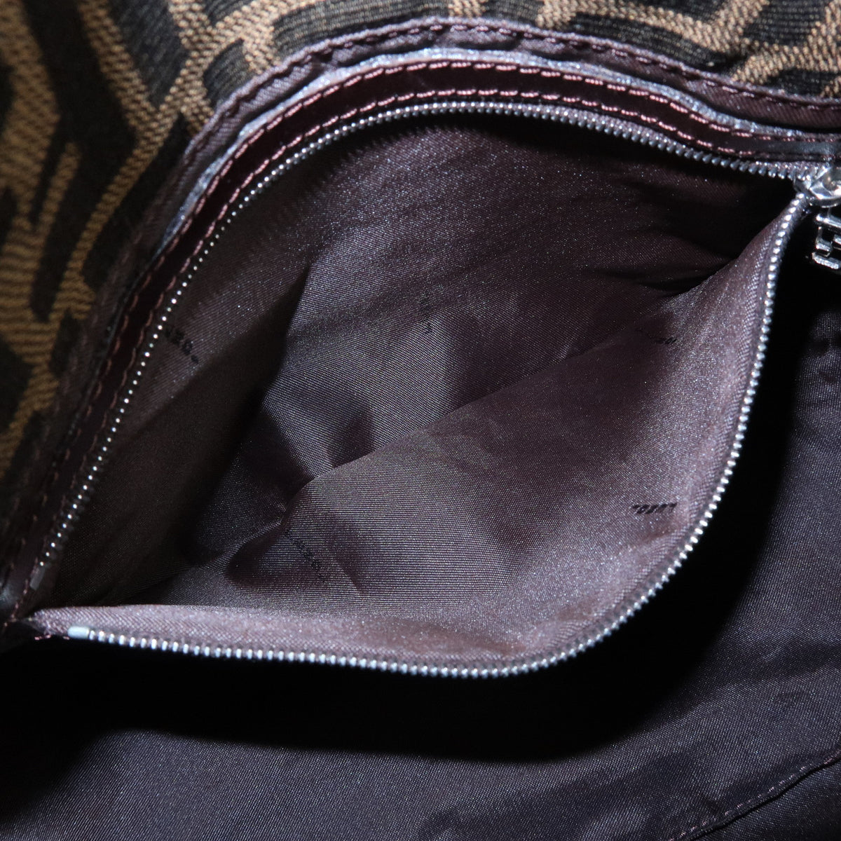 FENDI Zucca Canvas Leather Shoulder Bag Brown Black 125895