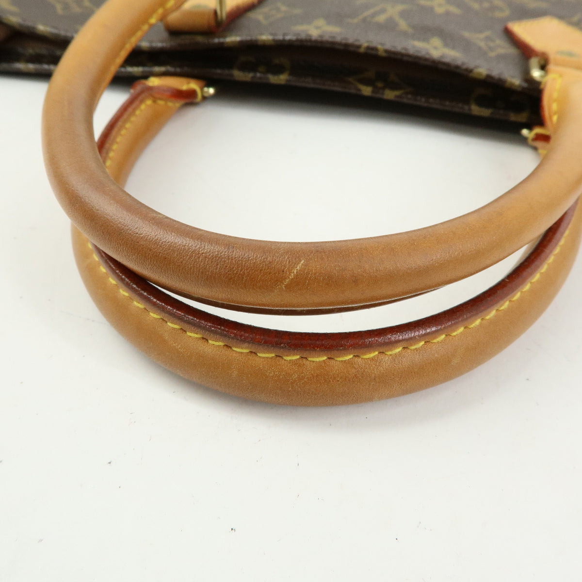 Louis Vuitton Monogram Sac Plat Tote Bag Hand Bag Brown M51140