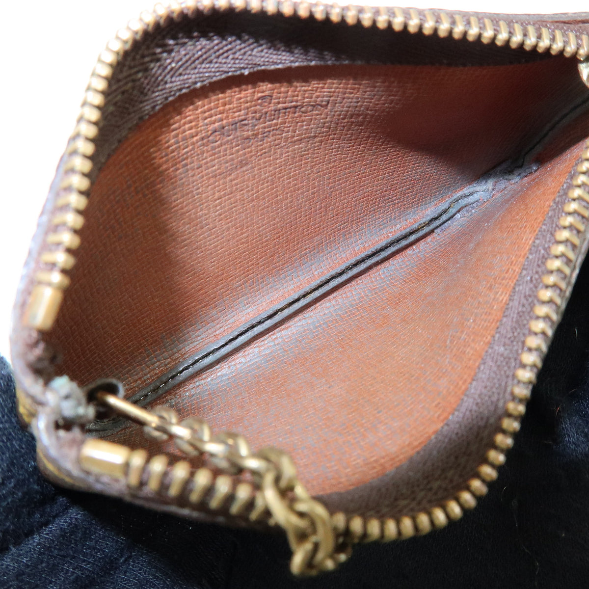 Louis Vuitton Monogram Pochette Cles Coin Case Key Case Brown M62650