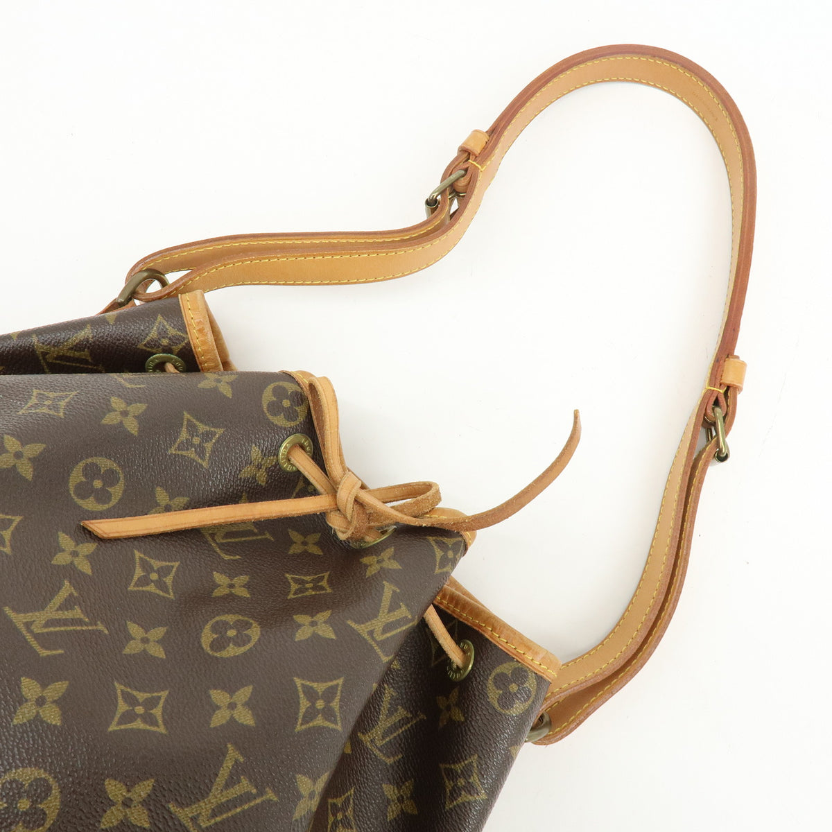 Louis Vuitton Monogram Noe Canvas Leather Shoulder Bag Brown M42224