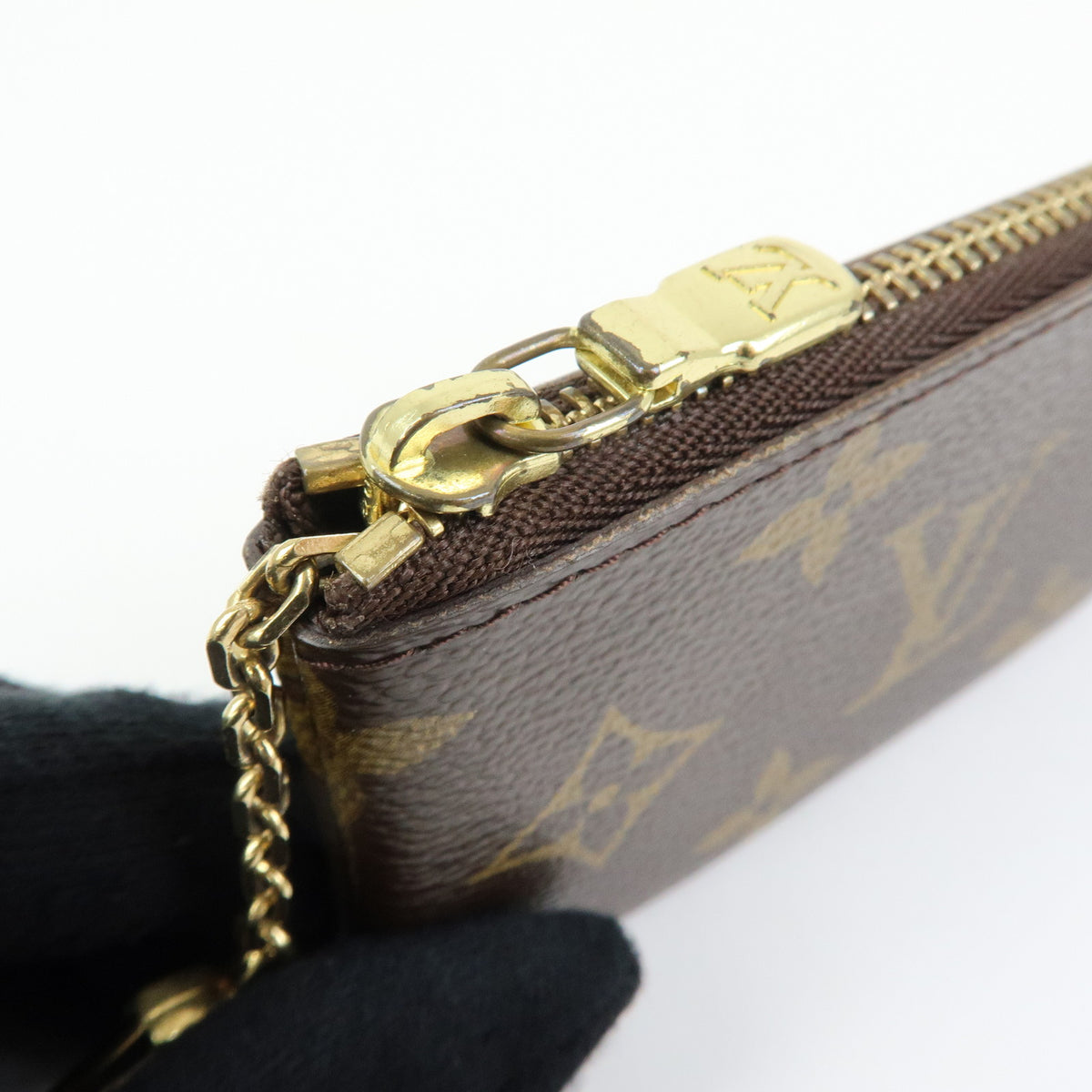 Louis Vuitton Monogram Pochette Cles Coin Case Key Case Brown M62650