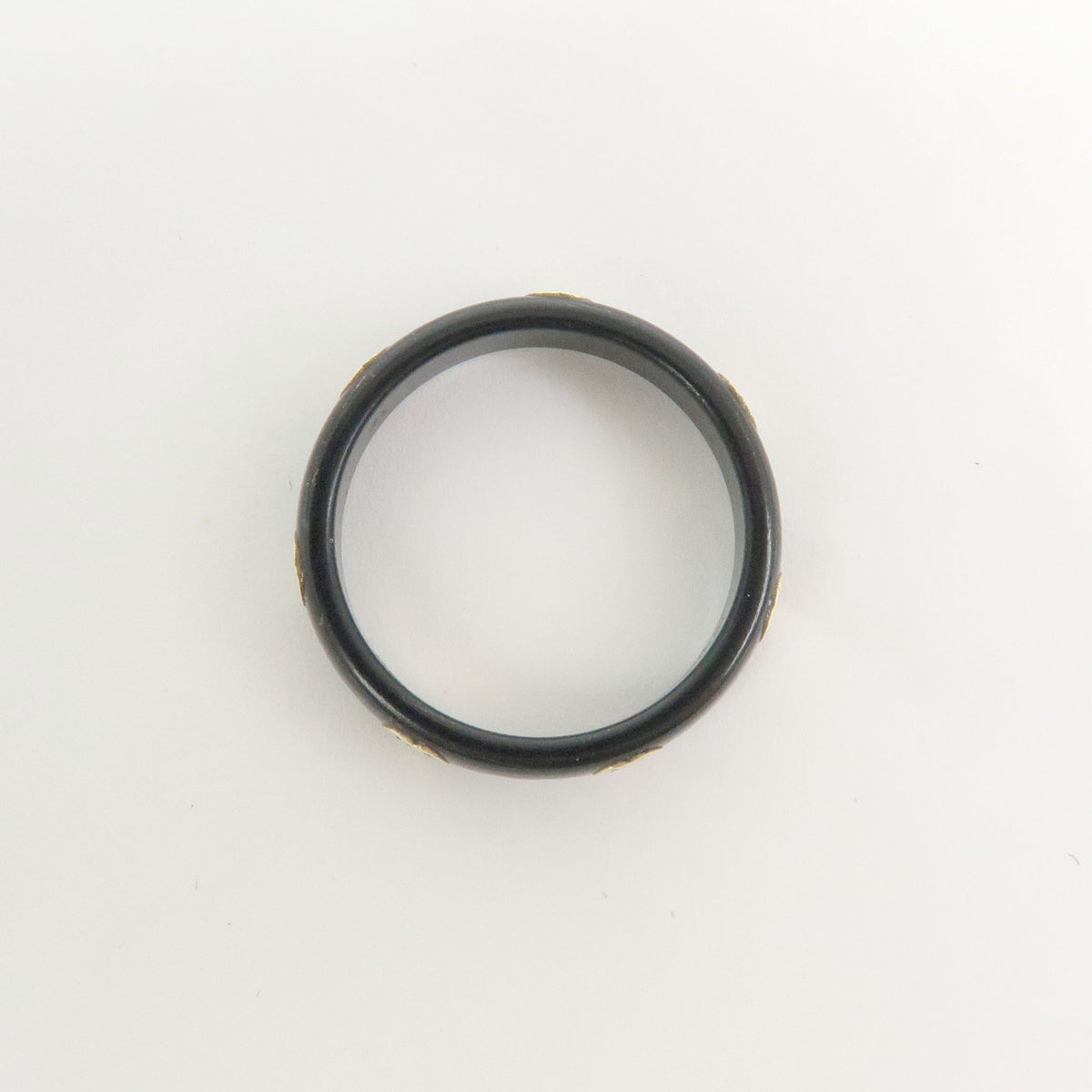 GUCCI Interlocking G Ring Ceramic K18 750YG Gold Black #14 679262