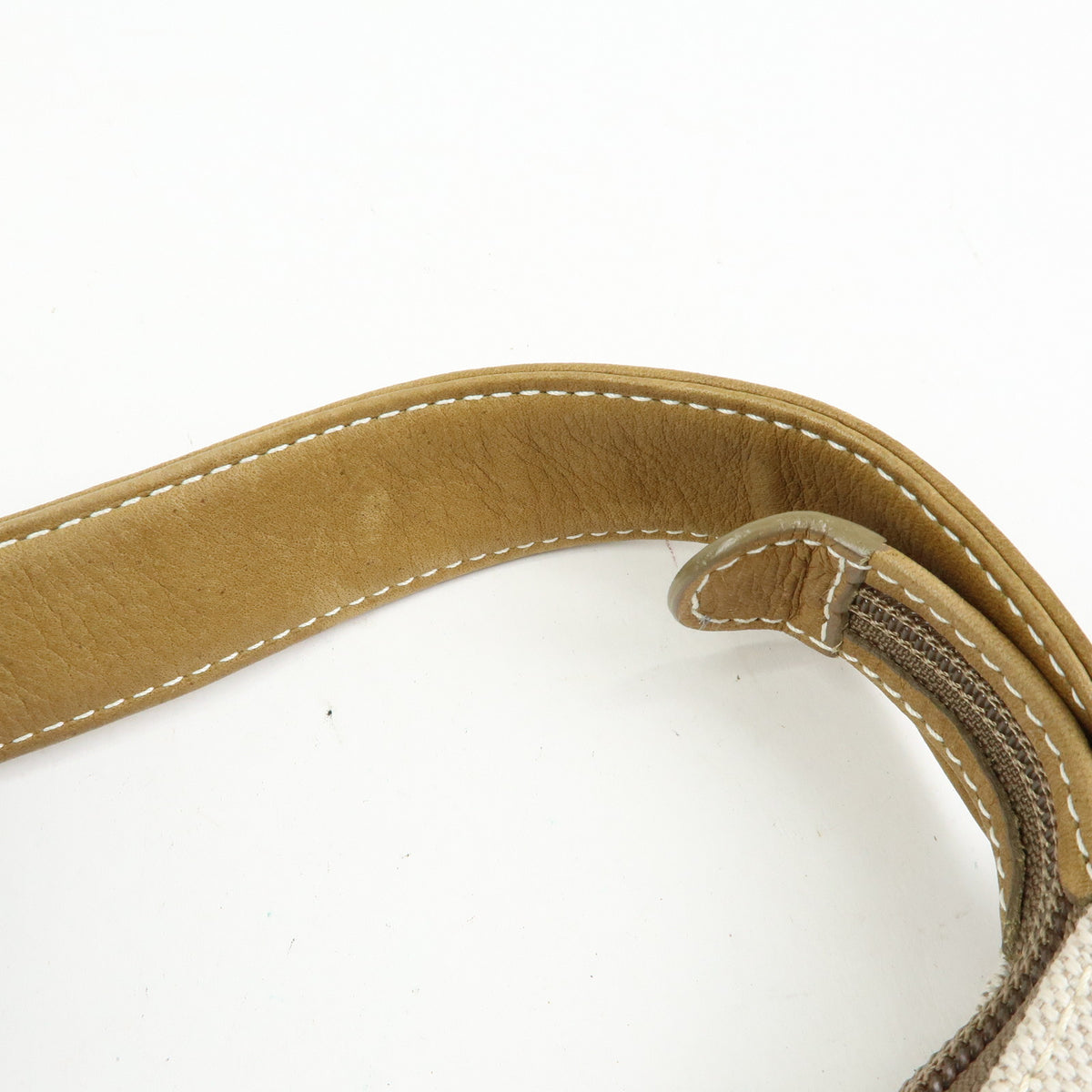 LOEWE Anagram Canvas Leather Hand Bag Brown Natural