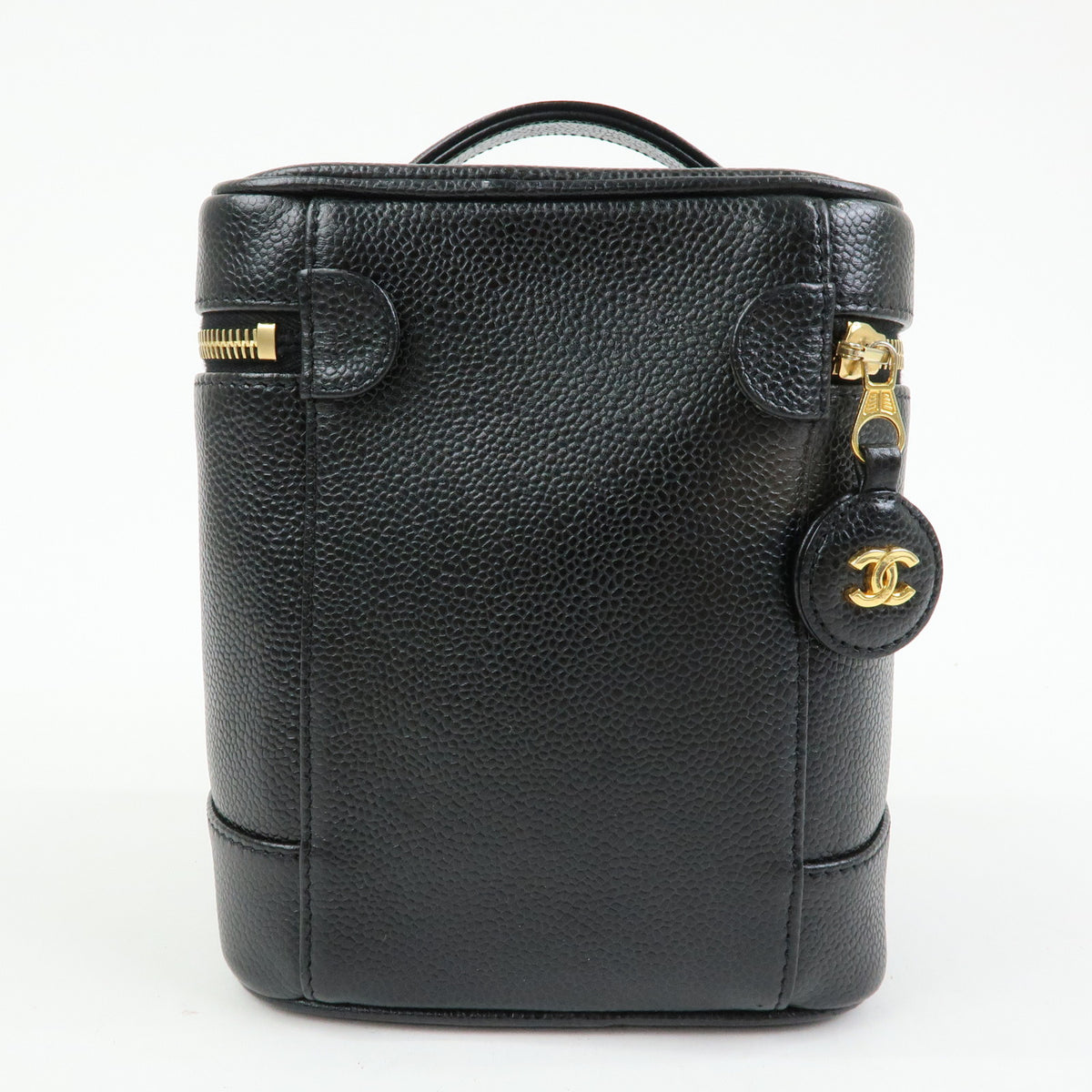 CHANEL COCO Mark Caviarskin Vanity Bag Hand Bag Black A01998