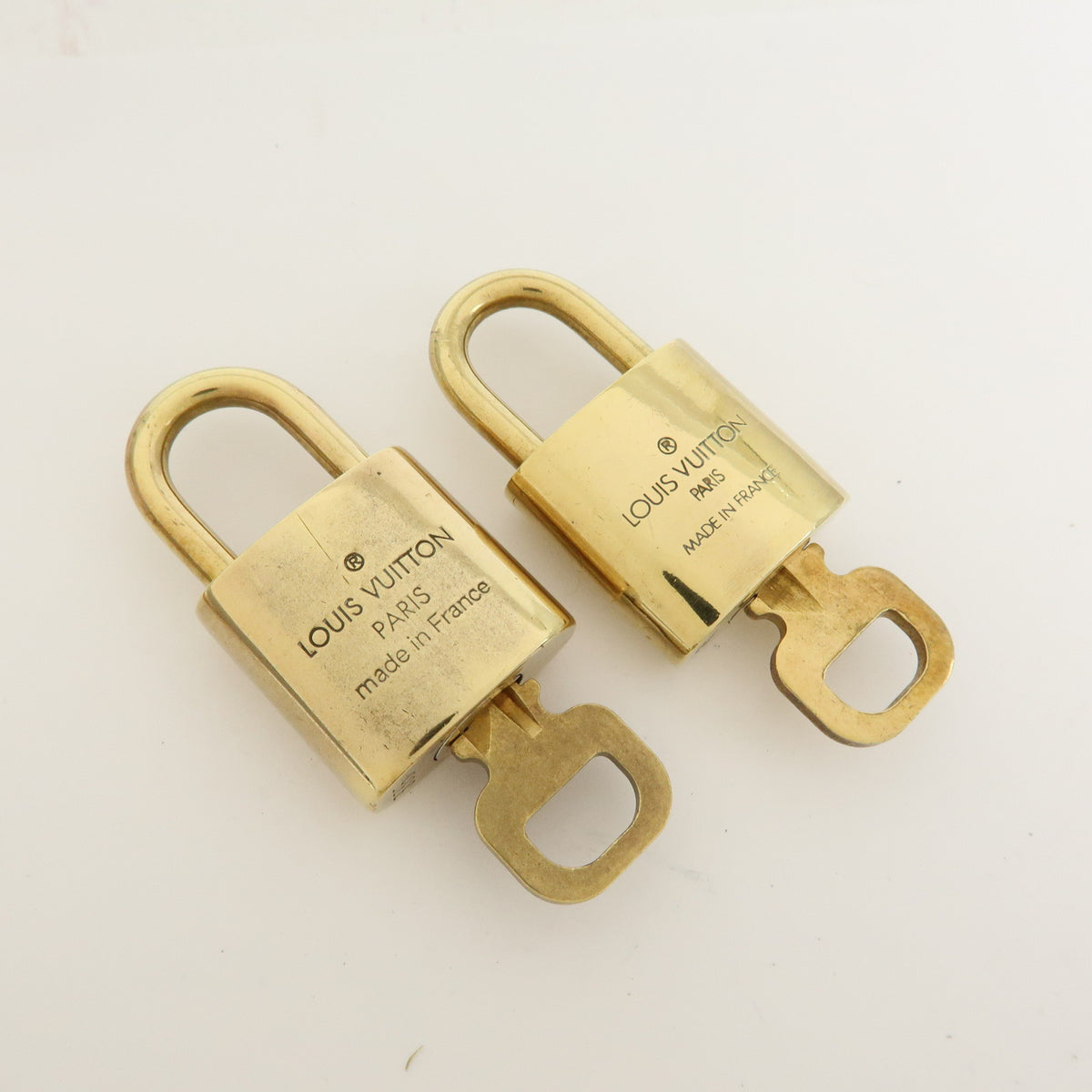 Louis Vuitton Lot of 10 Metal Lock & Key Cadena Key Lock Gold