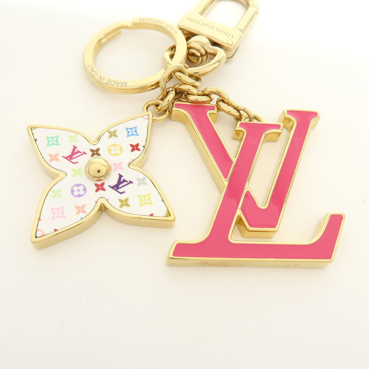 Louis Vuitton Monogram Multicolor Iconic Key Chain Fuchsia M02466