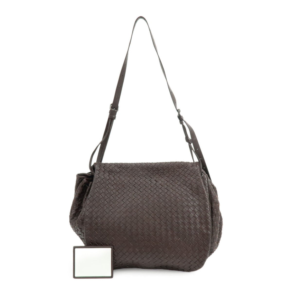 BOTTEGA VENETA Intrecciato Leather Shoulder Crossbody Bag Brown 245343
