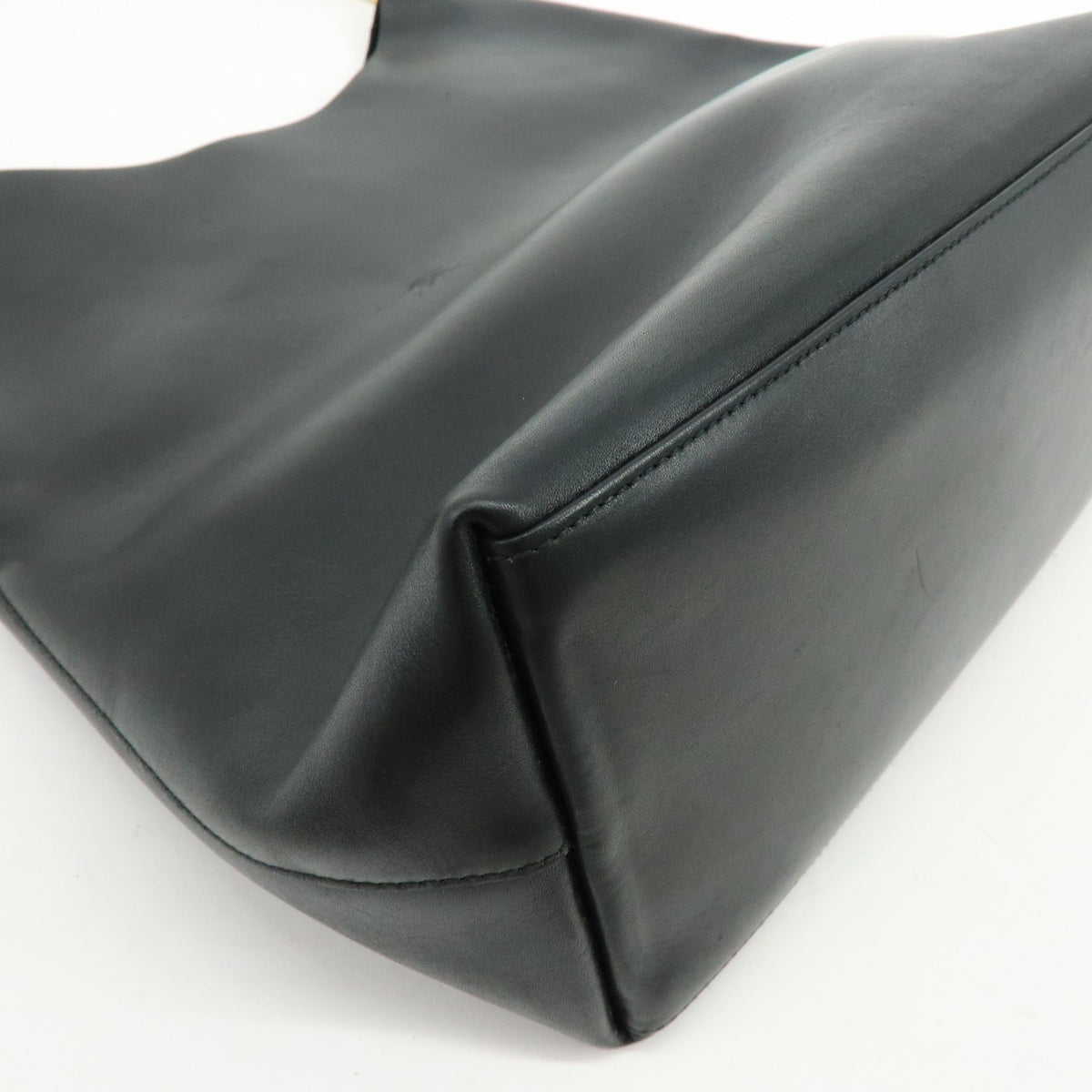GUCCI Bamboo Leather Shoulder Bag Hand Bag Black 001・2058