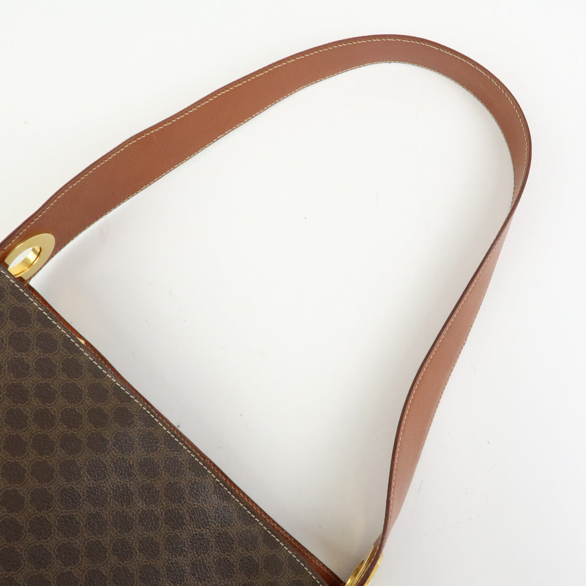 CELINE Macadam PVC Leather Shoulder Bag Hand Bag Brown