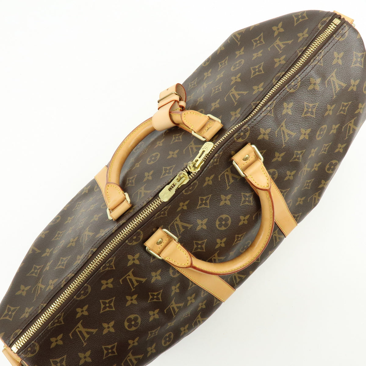 Louis Vuitton Monogram Keep All Bandouliere 50 Boston Bag Brown M41416