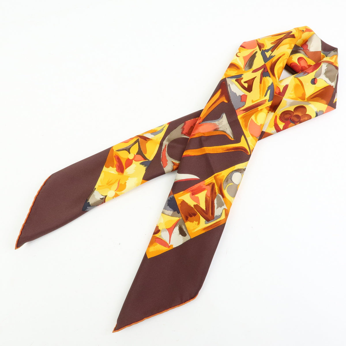 Louis Vuitton Monogram Carre Au Fil Du Temps Silk 100% Scarf M71120
