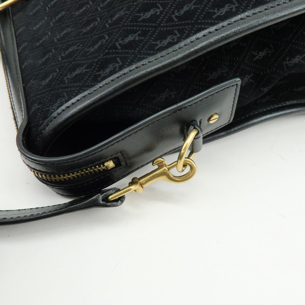 SAINT LAURENT PARIS LE MONOGRAMME Suede Leather 2Way Bag Black 578336