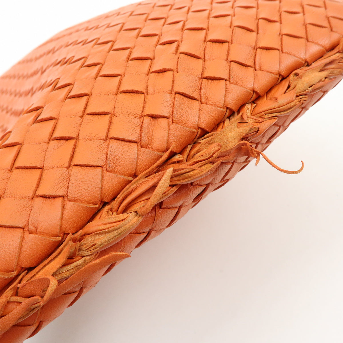 BOTTEGA VENETA Hobo Intrecciato Nappa Leather Shoulder Bag Orange V00AK
