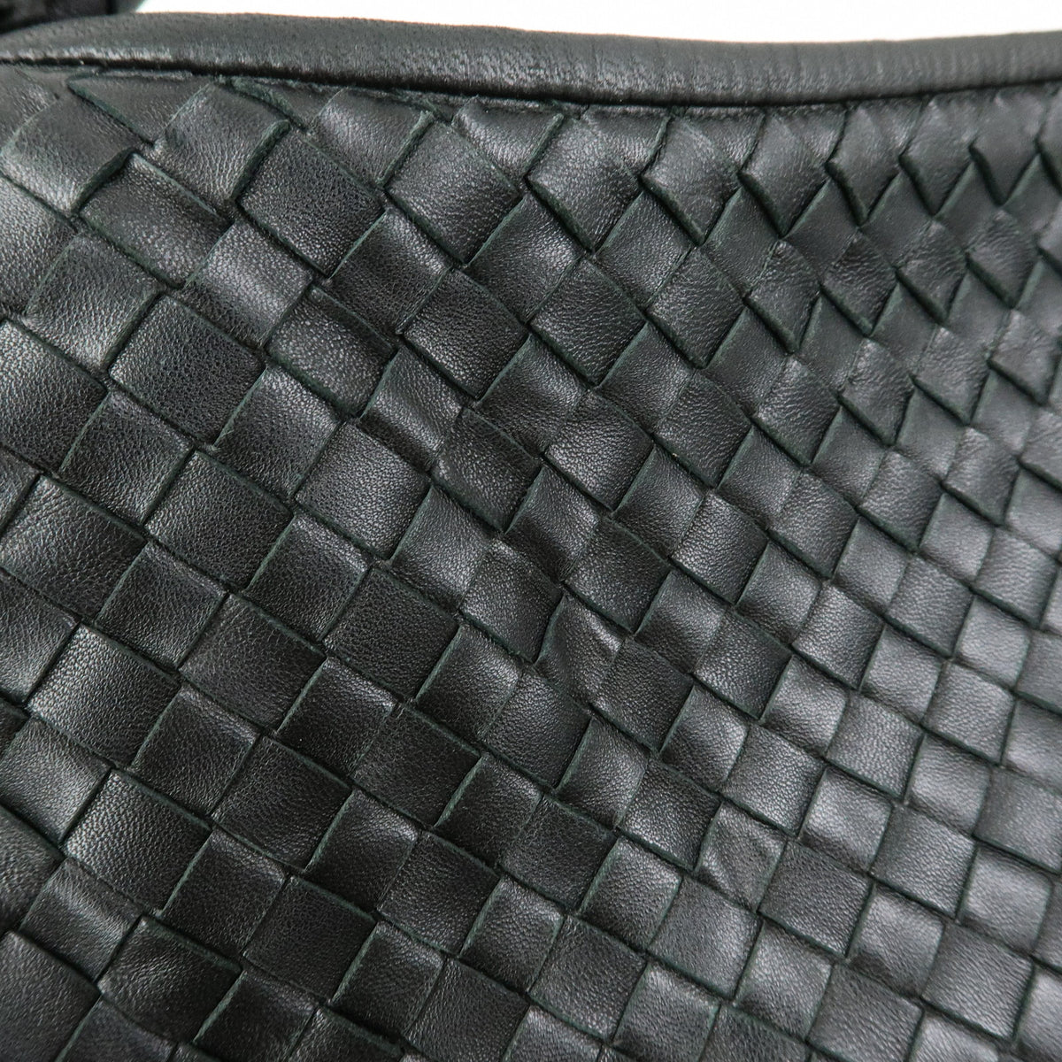 BOTTEGA VENETA Hobo Intrecciato Leather Shoulder Bag Black 115653