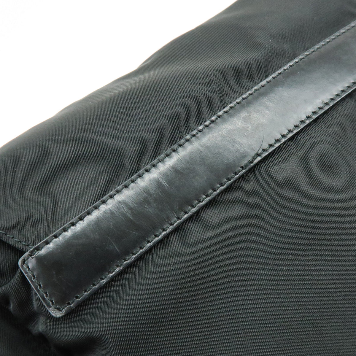 PRADA Triangle Logo Nylon Leather Shoulder Bag Crossbody Bag Black