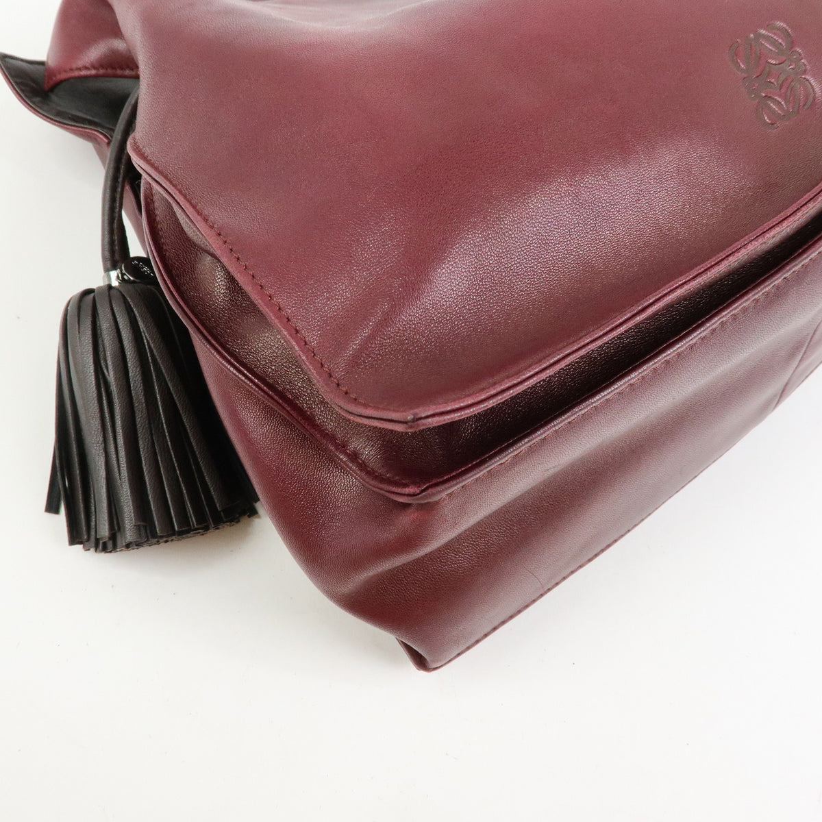 LOEWE Anagram Nappa Leather Shoulder Bag Crossbody Bag Purple