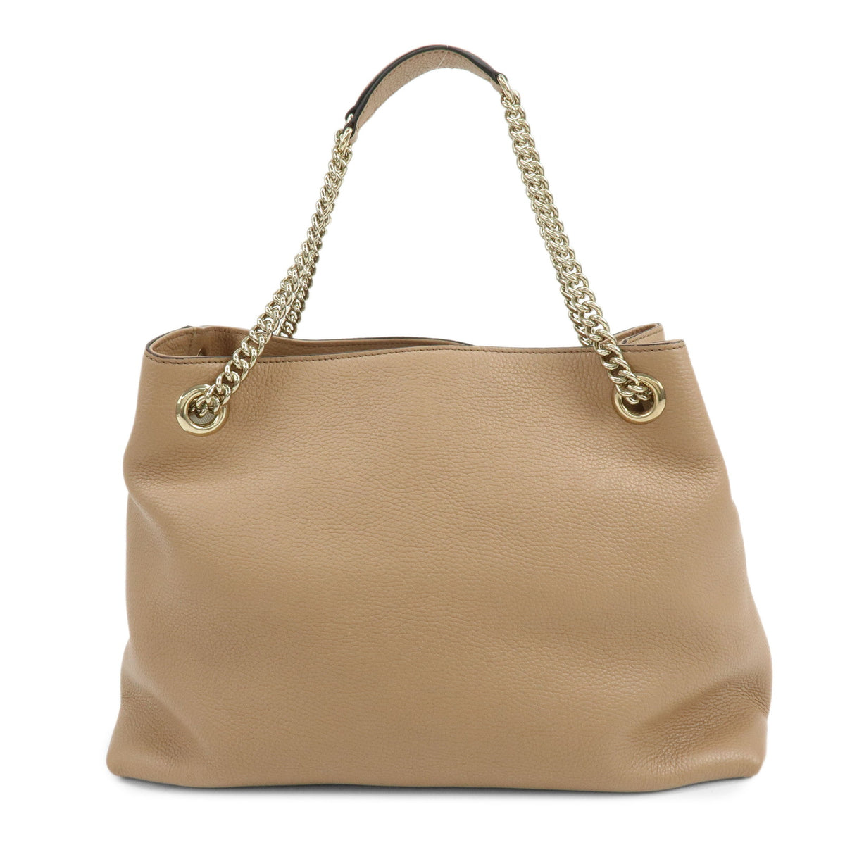 GUCCI SOHO Interlocking G Leather Chain Shoulder Bag Pink Beige 536196