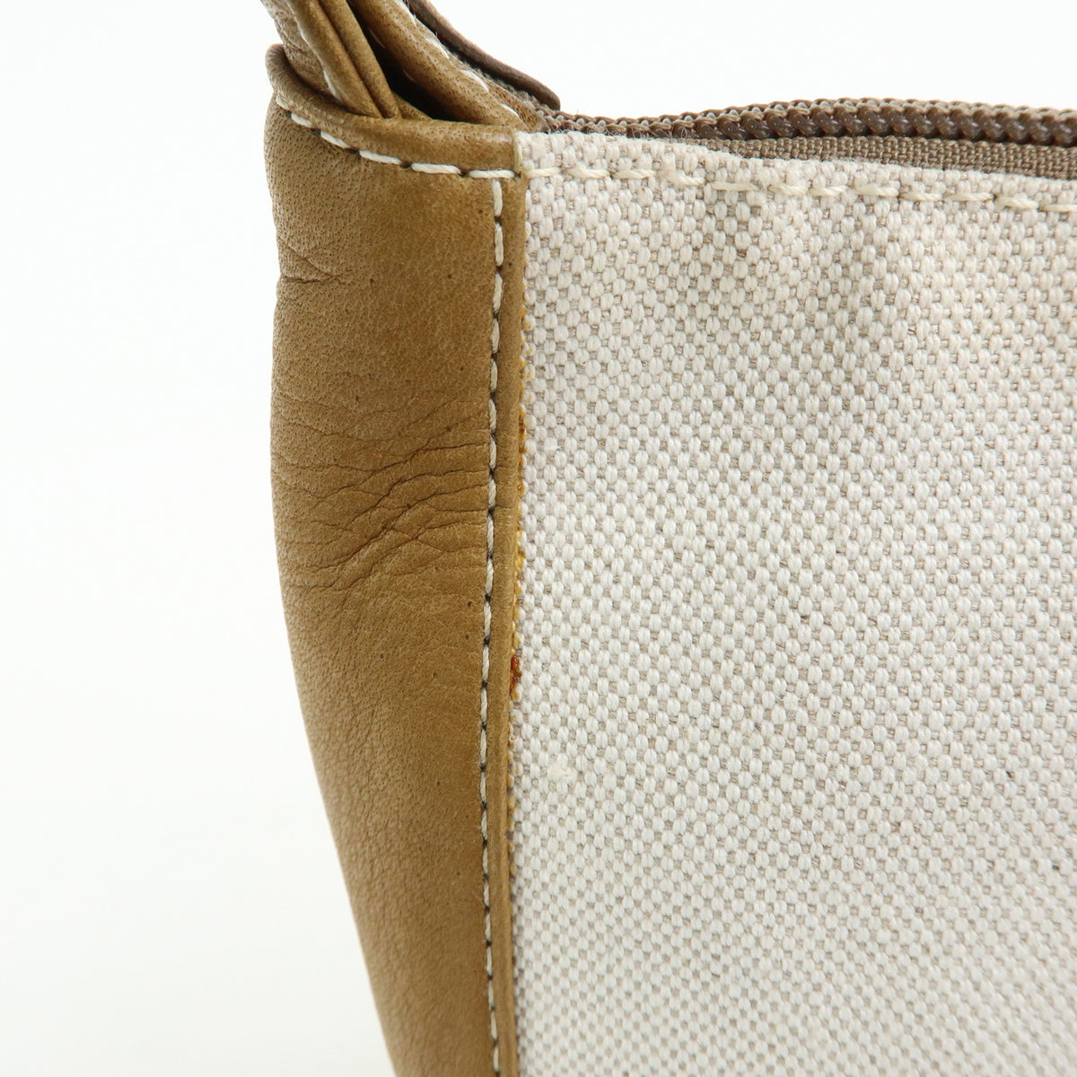 LOEWE Anagram Canvas Leather Hand Bag Brown Natural