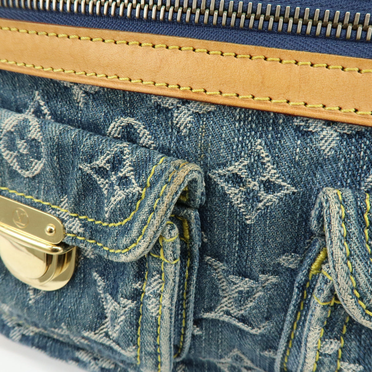 Louis Vuitton Monogram Denim Baggy PM 2Way Shoulder Bag Blue M95049 Lot
