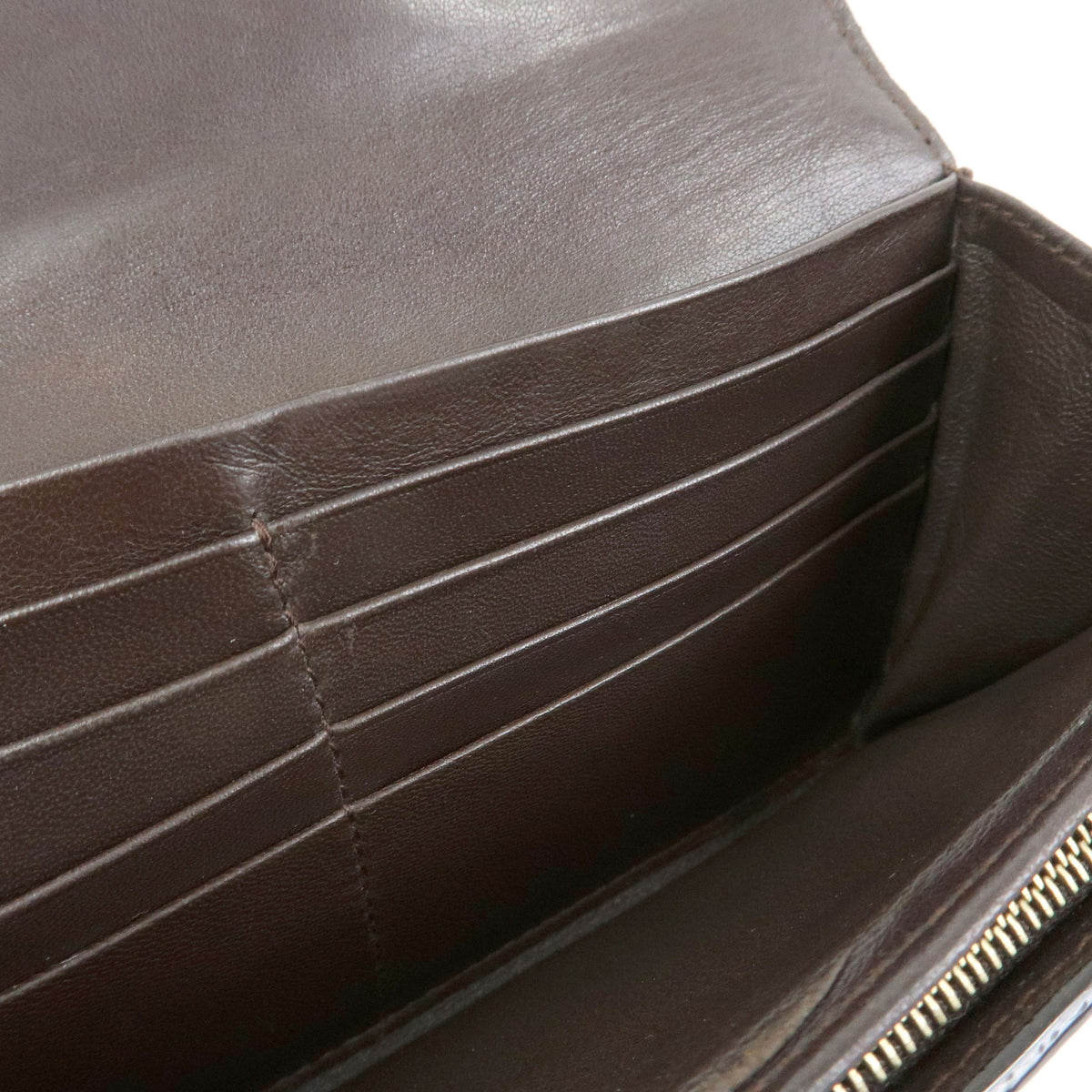 BOTTEGA VENETA Intrecciato Leather Bi-fold Long Wallet Brown 150509