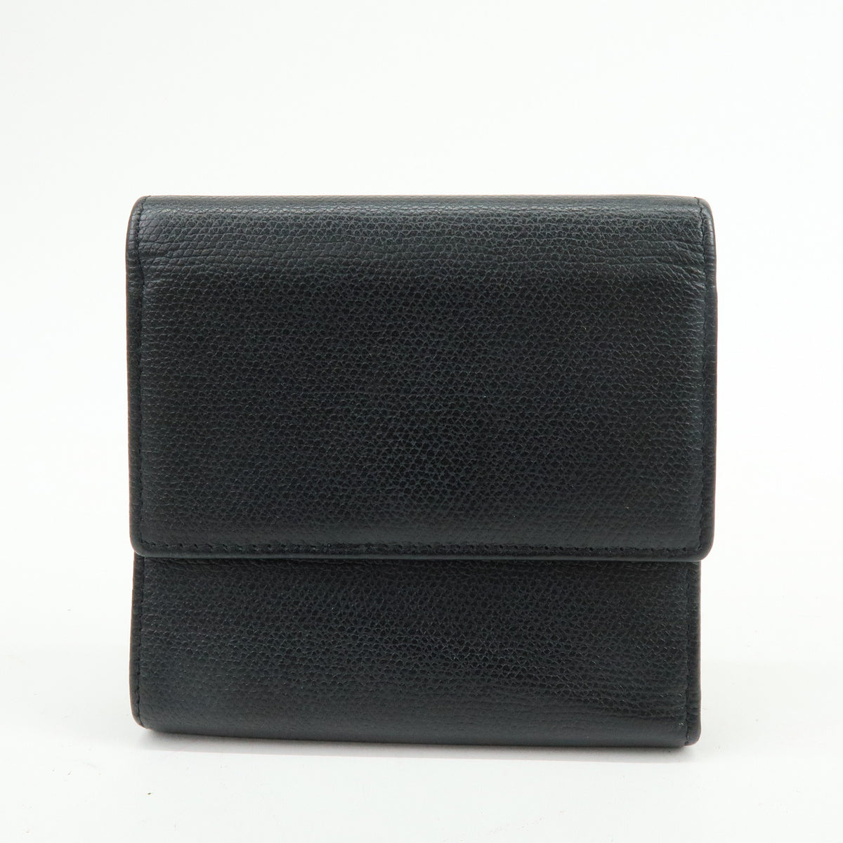 CHANEL COCO Button Calf Skin W Hook Compact Wallet Black A20902