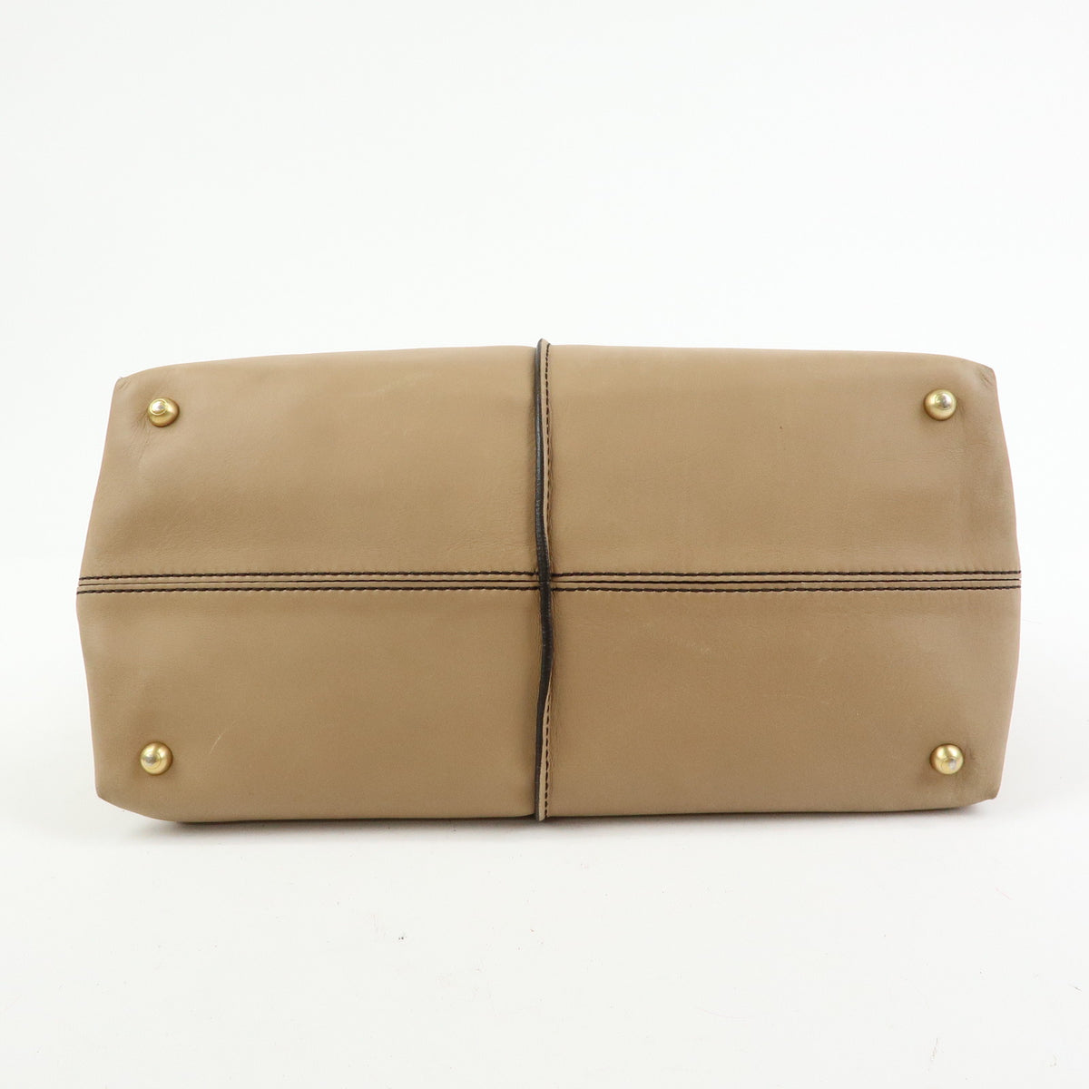 TOD'S D Styling Leather 2Way Bag Hand Bag Shoulder Bag Beige