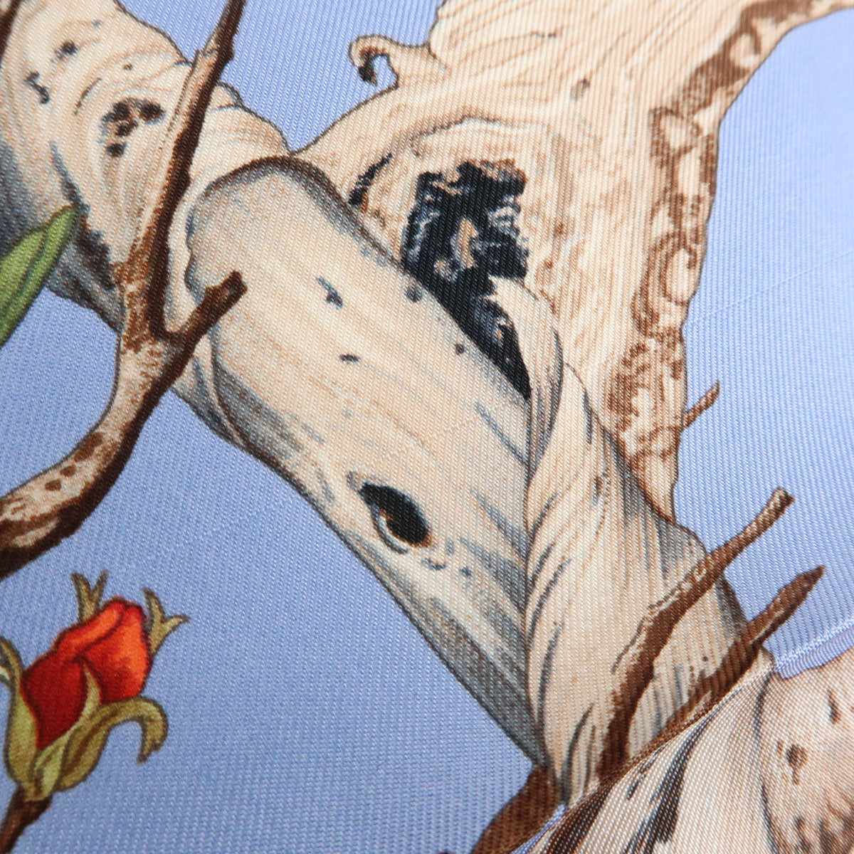 HERMES Silk 100% Scarf AU COEUR DES BOIS Blue