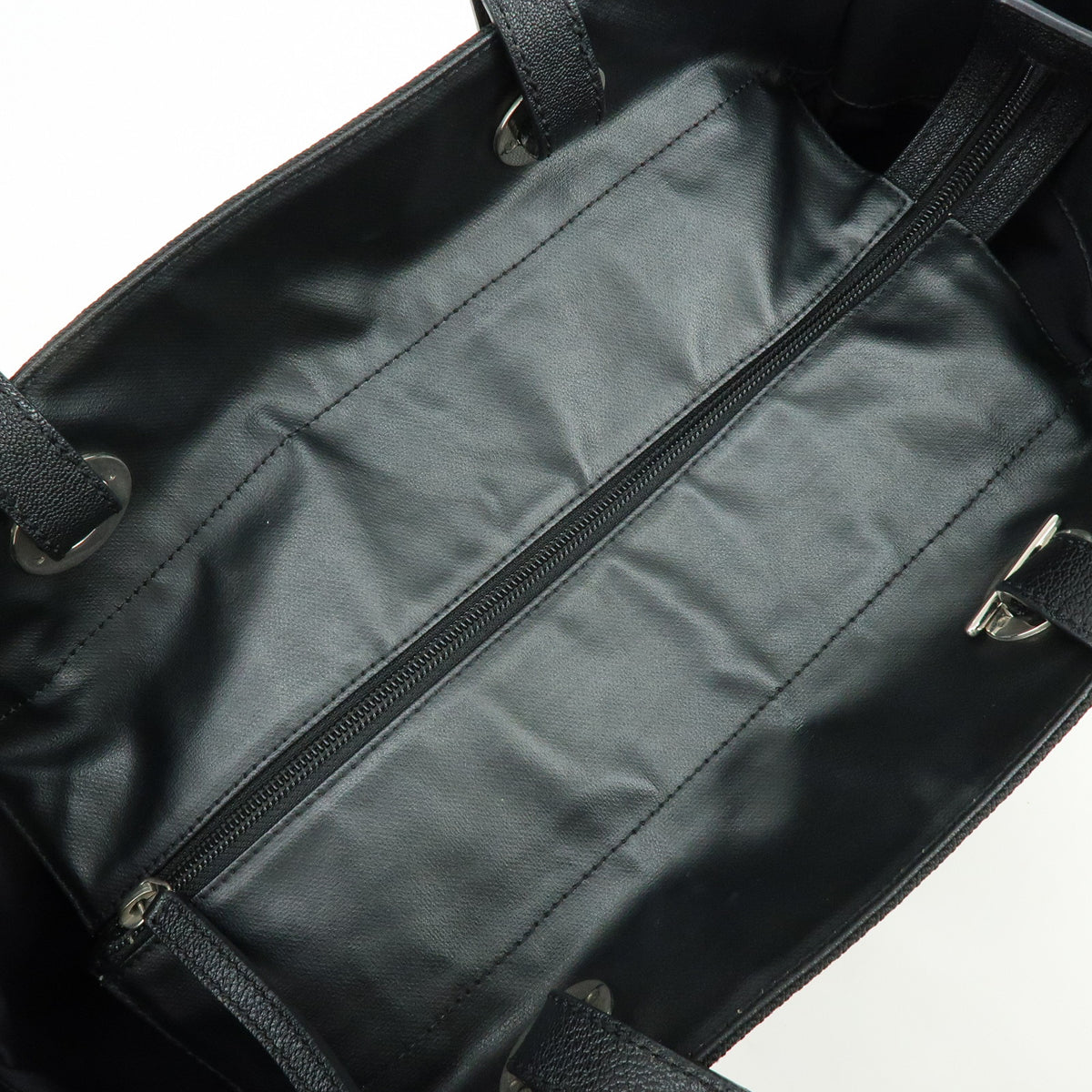 CHANEL Paris Biarritz MM PVC Leather Tote Bag Hand Bag Black A34209