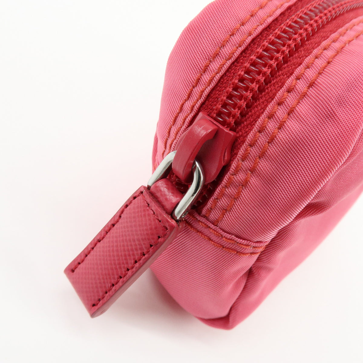 PRADA Triangle Logo Lot of 2 Nylon Pouch Cosmetic Case Purple Pink