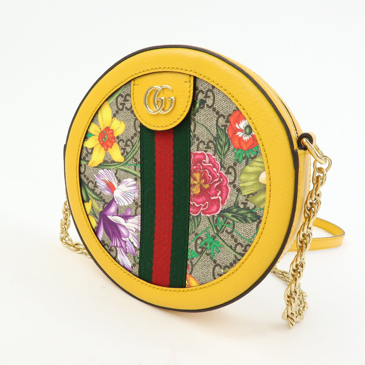 GUCCI Ophidia Sherry Double G Round Mini Chain Shoulder Bag 550618