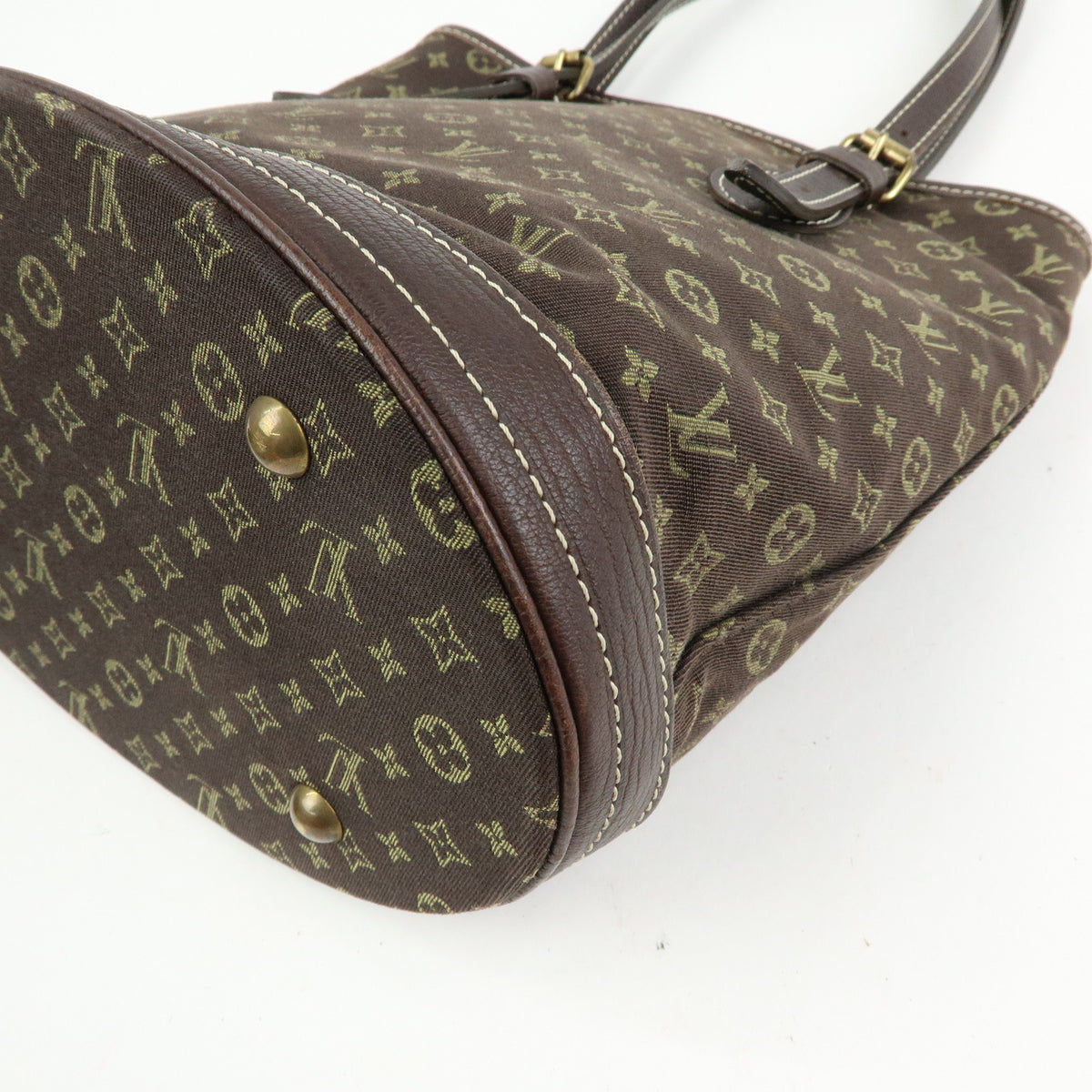 Louis Vuitton Monogram Mini Lin Bucket PM Canvas Tote Bag Ebene M95226