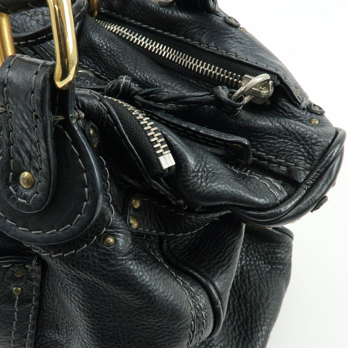 Chloe Paddington Leather Hand Bag Shoulder Bag Black
