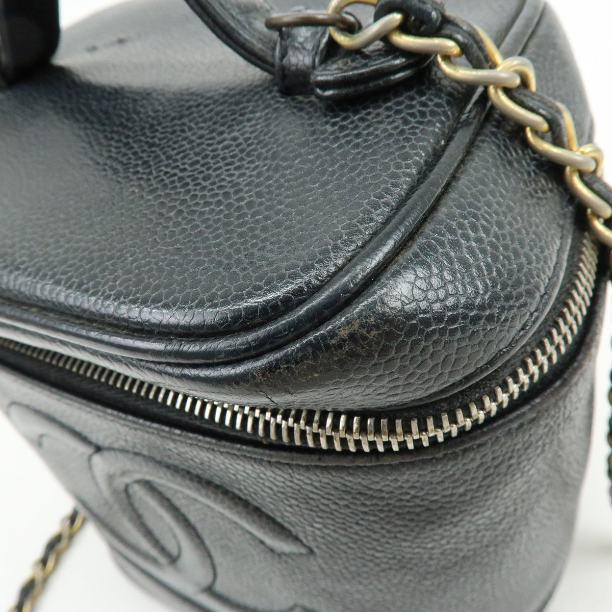 CHANEL COCO Mark Caviarskin Vanity Bag Chain Strap Hand Bag A01998 Lot