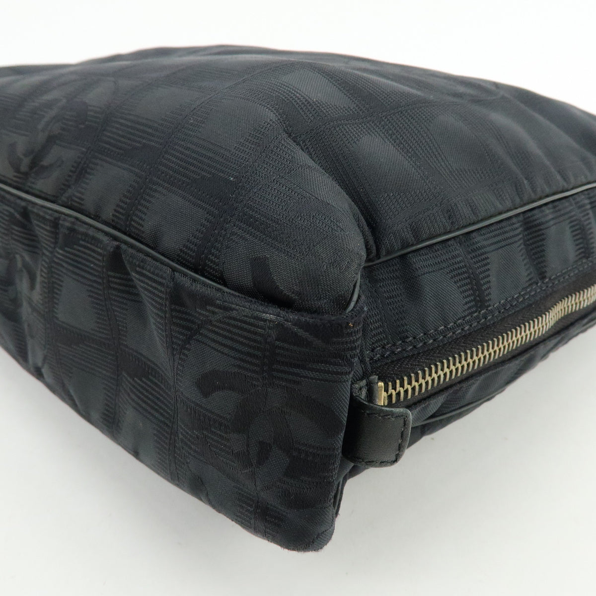 CHANEL New Travel Line Nylon Leather Briefcase Hand Bag Black A15974