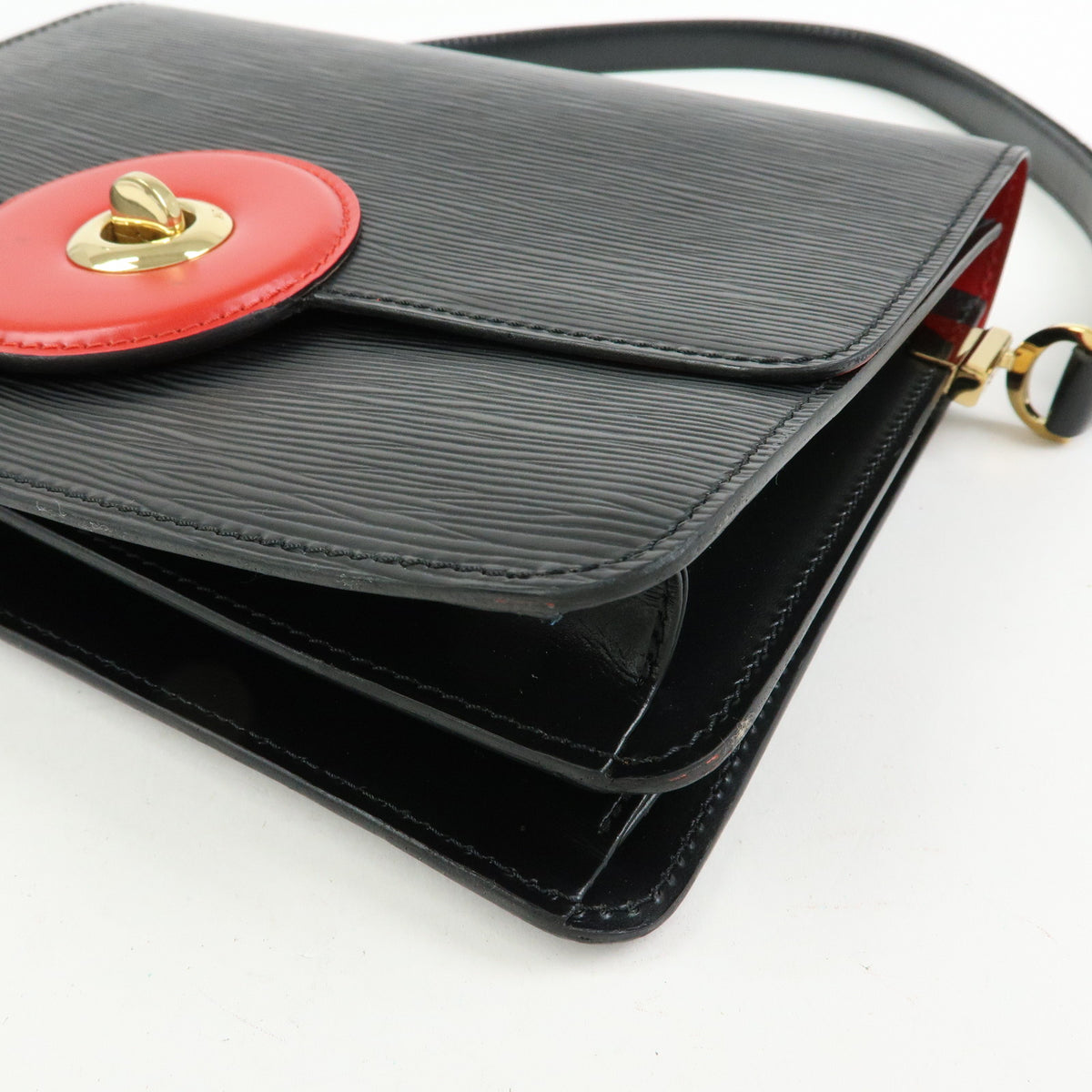 Louis Vuitton Epi Freeland Shoulder Bag Noir Castilian Red M52417