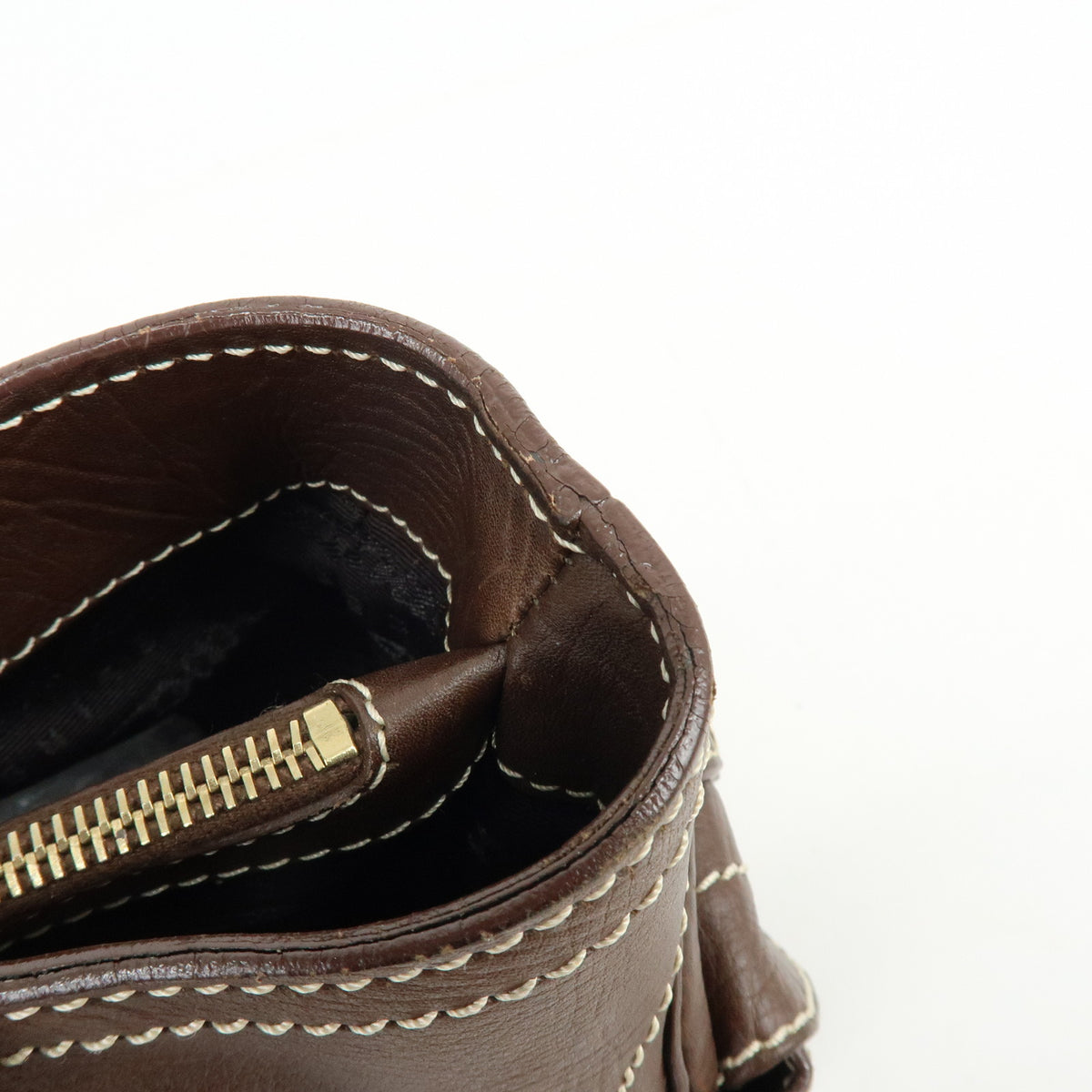 CELINE Boogie Bag Leather Hand Bag Brown