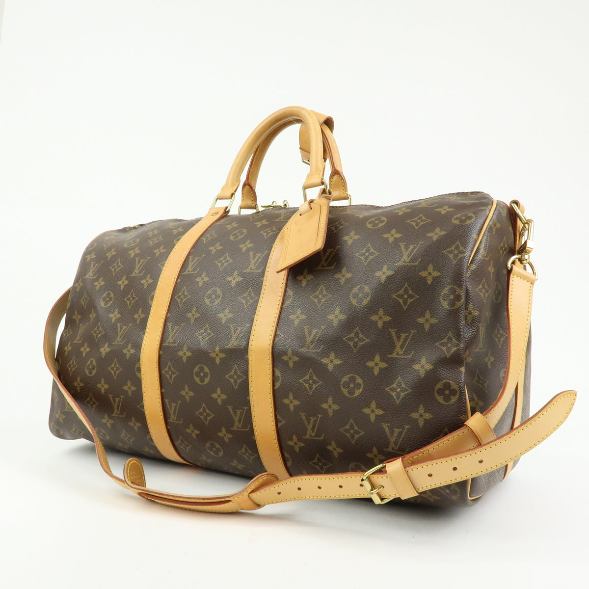 Louis Vuitton Monogram Keep All Bandouliere 50 Boston Bag Brown M41416