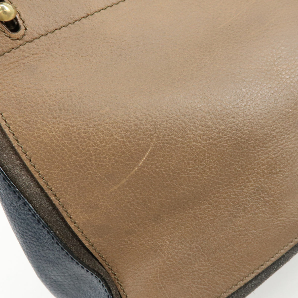 SAINT LAURENT PARIS Baby Cabas Leather Hand Bag Boudreaux Beige