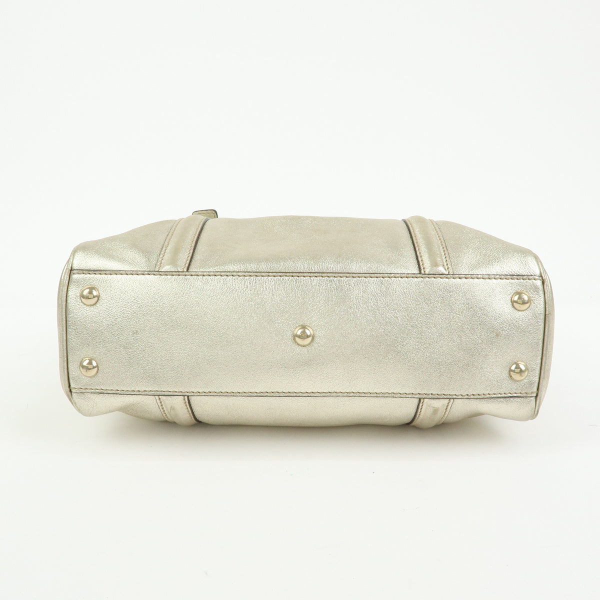 GUCCI Interlocking G Leather Mini Boston Bag Champagne Gold 170009