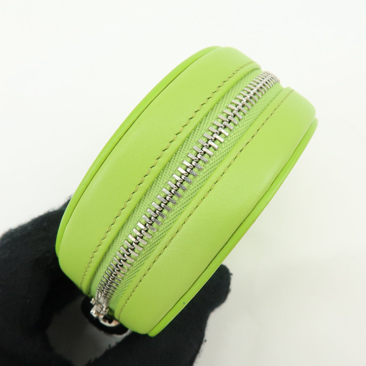 LOEWE Calf Leather Pebble Cookie Key Holder Pouch Coin Case Green