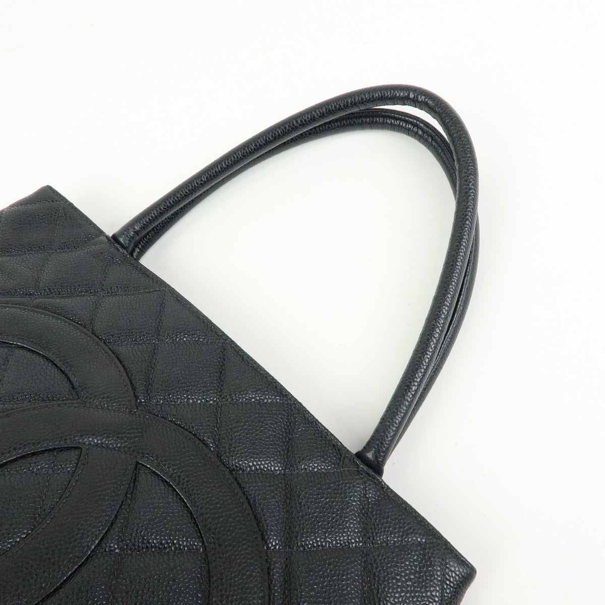 CHANEL Matelasse COCO Mark Medallion Tote Bag Hand Bag Black A01804