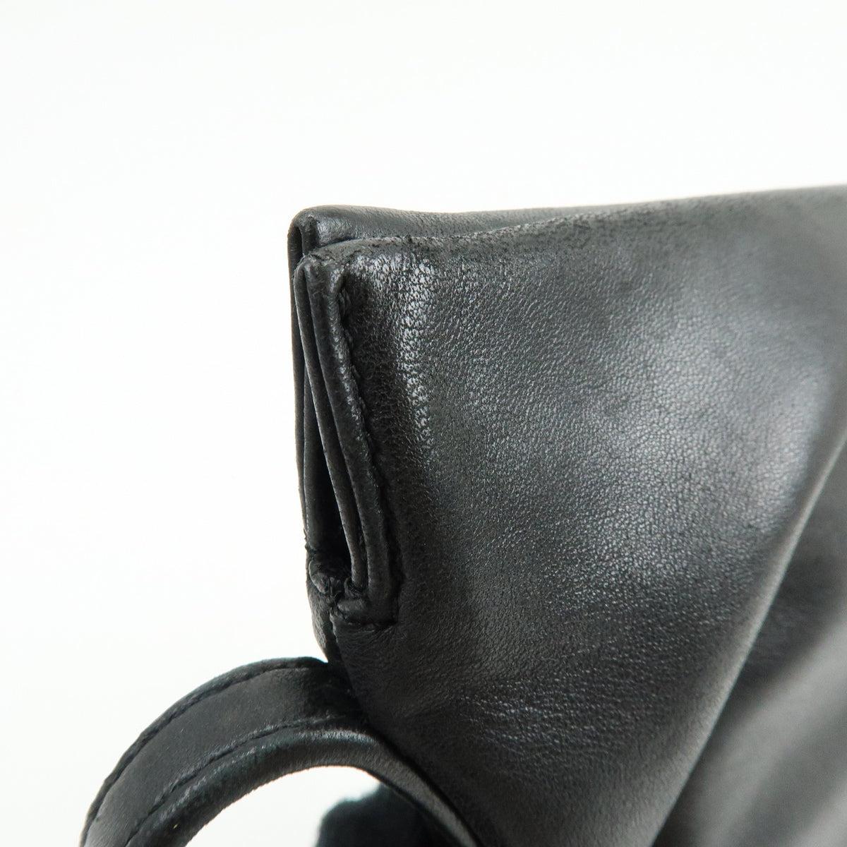 LOEWE Logo Nappa Leather Flat Shoulder Bag Crossbody Bag Black