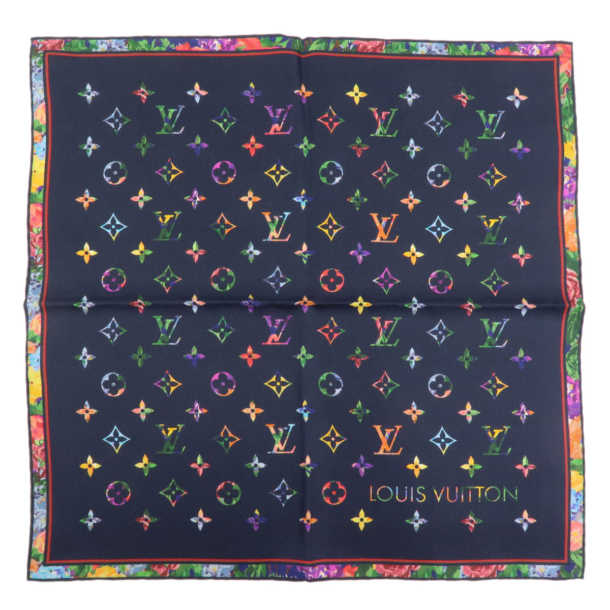 Louis Vuitton Monogram Multicolor Carre 45 Silk 100% Scarf M77995