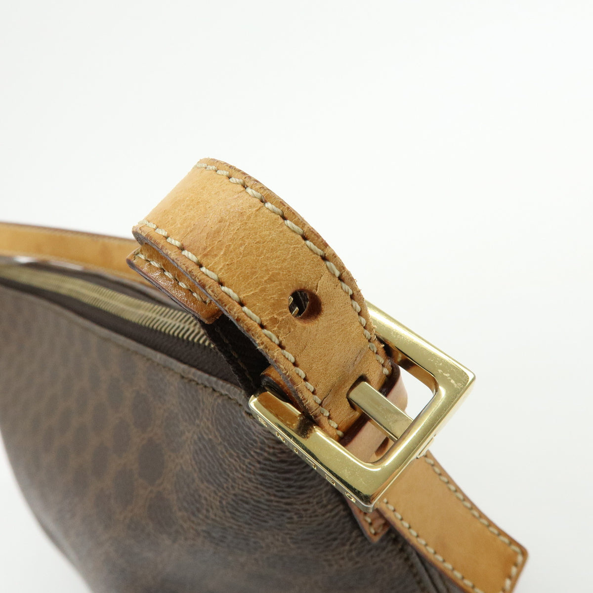 CELINE Macadam PVC Leather Hand Bag Shoulder Bag Brown